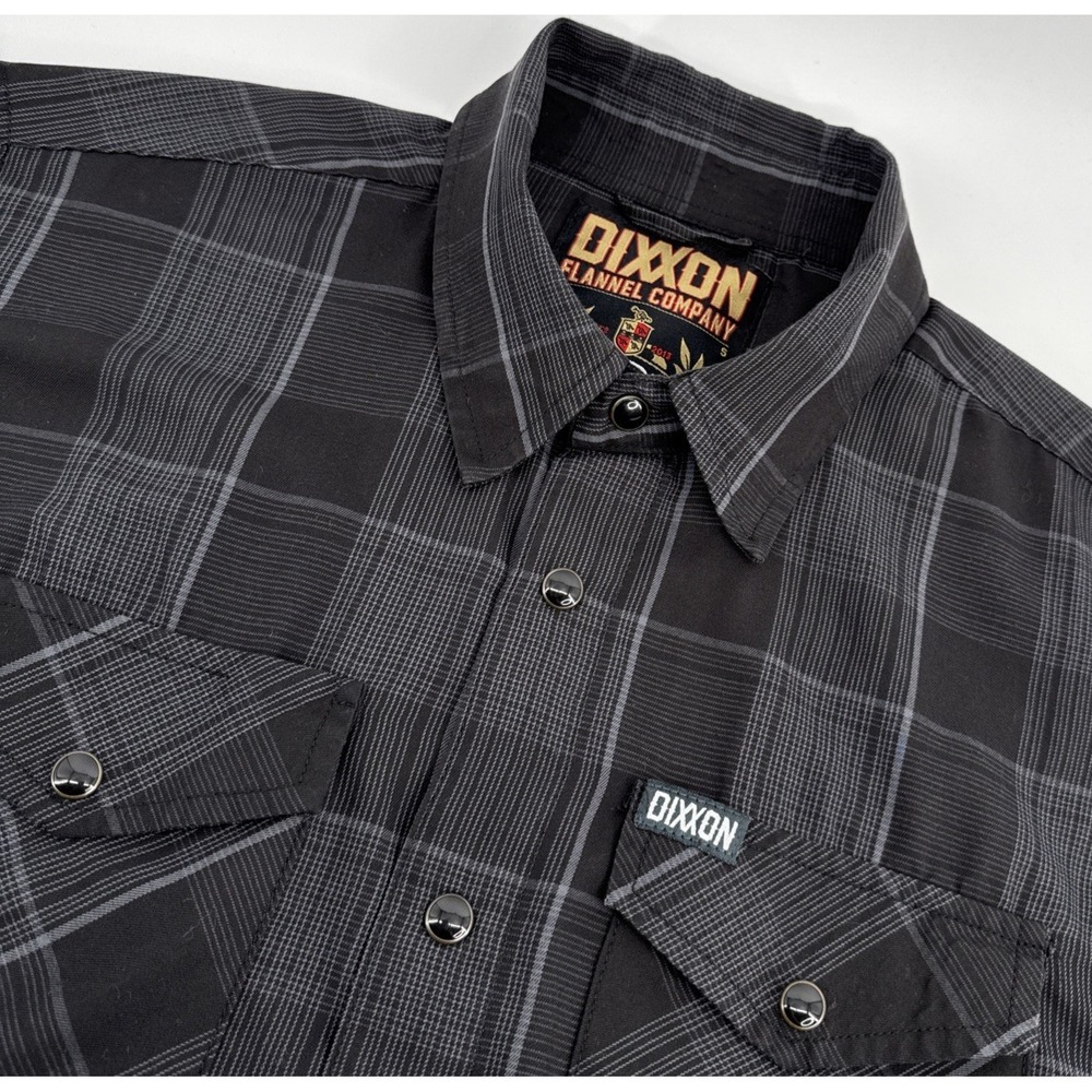 Dixxon Flannel Co Murphy Shirt Mens S Long Sleeve Black Plaid Snap Western - Picture 6 of 12